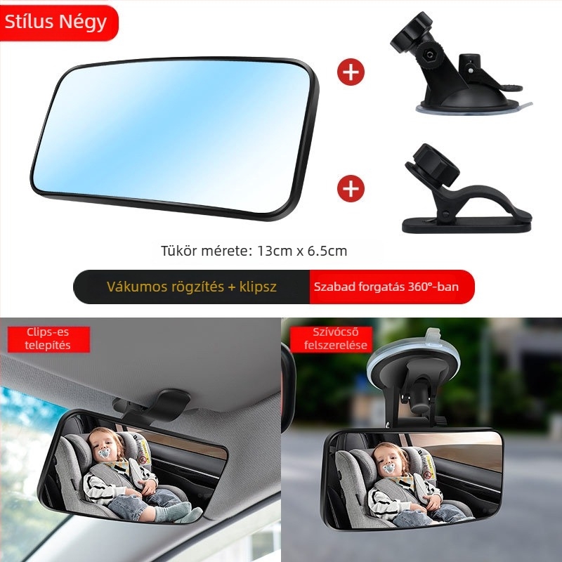 IELTS Qi Autó hátsó visszapillantó tükör vákuumos rögzítéssel – baba/gyermekülés megfigyeléséhez, törésálló