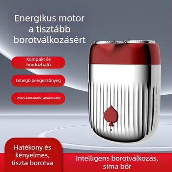 Elektromos borotva kettős fejű rotoros, nedves és száraz használat, lebegő fej, brushless motor, 60+ perc üzemidő