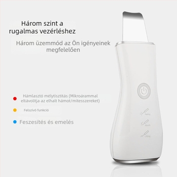 Elektromos ultrahangos ionos bőrtisztító készülék, hámlasztó kaparóval, mitesszerek eltávolítása, arctisztítás — Modell JM-12