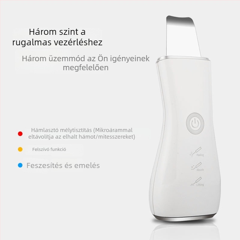 Elektromos ultrahangos ionos bőrtisztító készülék, hámlasztó kaparóval, mitesszerek eltávolítása, arctisztítás — Modell JM-12