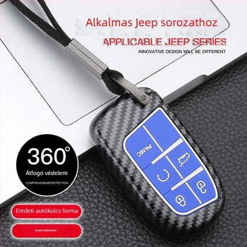 YST kulcstartó tok Jeep Compass, Cherokee és Renegade modellhez | ABS ragasztó réteggel | Egyszerű stílus