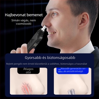 SD-22 orrszőrzet-trimmer, újratölthető, beépített akkumulátor, mosható vágófej, hosszú üzemidő