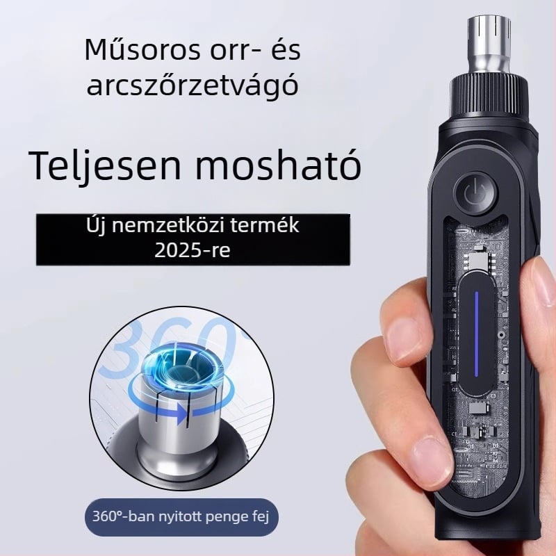 SD-22 orrszőrzet-trimmer, újratölthető, beépített akkumulátor, mosható vágófej, hosszú üzemidő