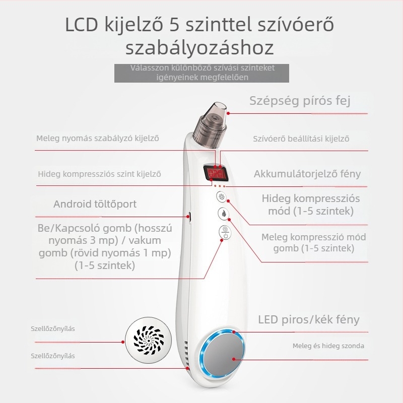 AQX-202 – Kézi kozmetikai eszköz – hordozható, beépített akkumulátor 1000–1200mAh, IPX1 vízálló, otthoni használatra