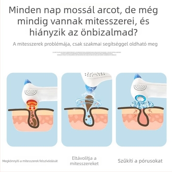 DYM póruseltávolító vákuumkészülék, elektromos forgás, kettős meleg/hideg mód, piros/kék fény, ABS ház, 5 sebesség