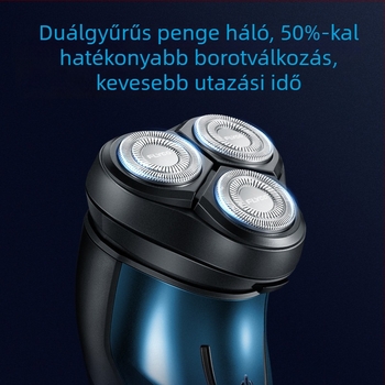 Flyco elektromos borotva, újratölthető, teljes testre vízálló, lebegő fej, forgó hárompengés fej, üzemidő körülbelül 45 perc