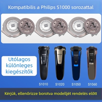 Philips Series 1000 cserélhető fej – forgó 3‑pengéjű fej – kompatibilis a 1020s, 1010s és 1050 modellekkel