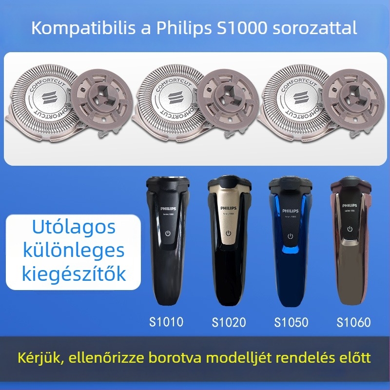 Philips Series 1000 cserélhető fej – forgó 3‑pengéjű fej – kompatibilis a 1020s, 1010s és 1050 modellekkel