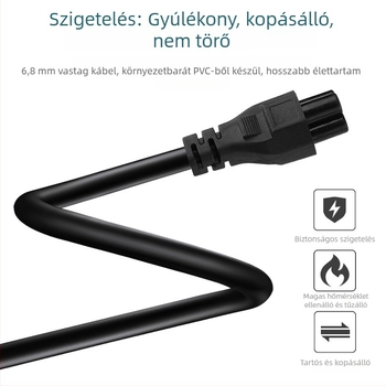 Laptop tápkábel, tiszta réz, CCC tanúsítvány, 3x0.75 mm², GB szabvány