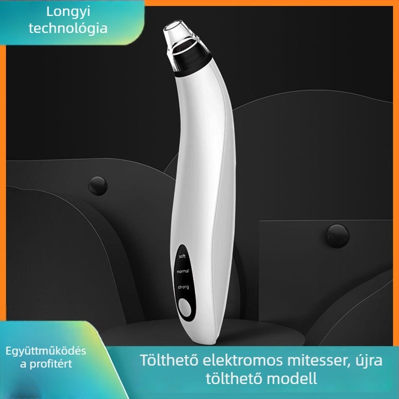 Fekete mitesszer eltávolító készülék, elektromos forgó üzemmóddal, modell SL0001, 3 sebesség, CE/FCC/ROHS tanúsítványok