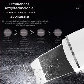 Ultrahangos peeling készülék feketefoltok eltávolítására és pórus tisztítására, modell C3, 4 sebesség, lifting és feszesítés, CE/FCC/ROHS