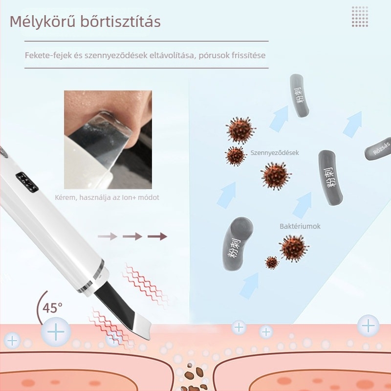 Ultrahangos peeling készülék feketefoltok eltávolítására és pórus tisztítására, modell C3, 4 sebesség, lifting és feszesítés, CE/FCC/ROHS