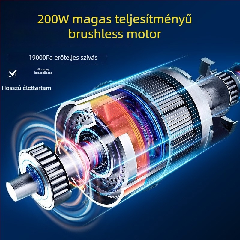 Hordozható autóvakuum tisztító erős szívóerővel 16000 Pa, 7,5 V, 80 W, újratölthető, vezeték nélküli