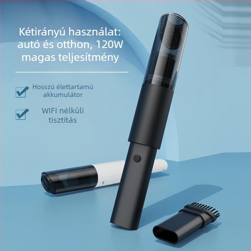 Miaokas hordozható autós porszívó — vezeték nélküli, 5500 Pa szívóerő, 12V, 100W