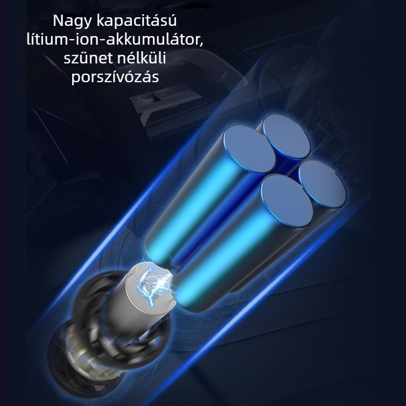 Miaokas hordozható autós porszívó — vezeték nélküli, 5500 Pa szívóerő, 12V, 100W