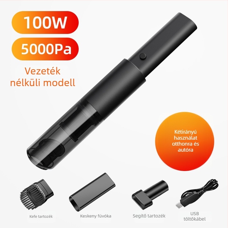 Miaokas hordozható autós porszívó — vezeték nélküli, 5500 Pa szívóerő, 12V, 100W