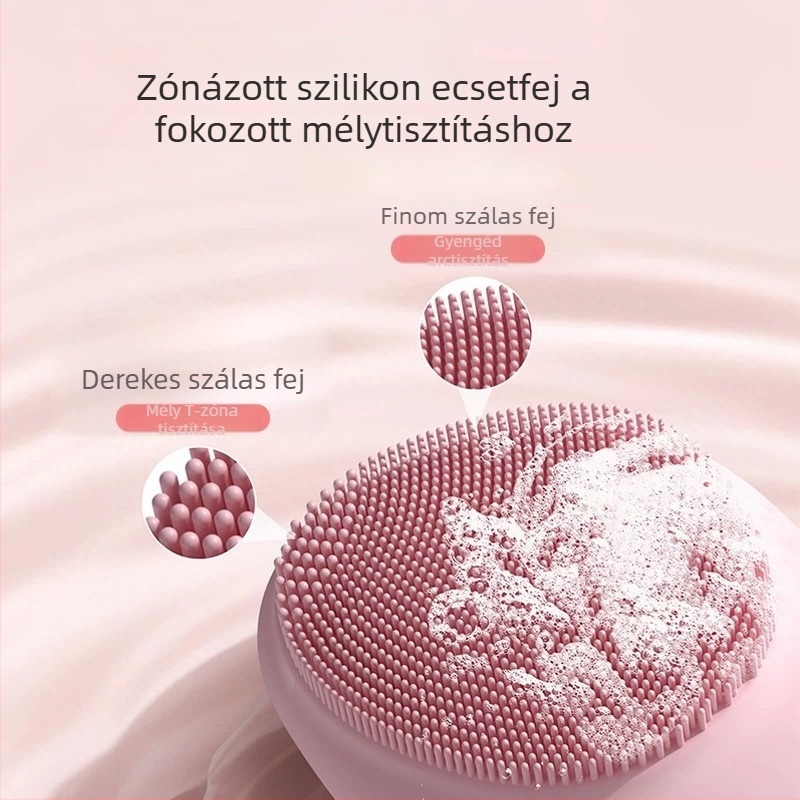 Munxu 2-in-1 Elektromos Arctisztító Szilikon Gél Arc-kefével a Pórusok Tisztításáért