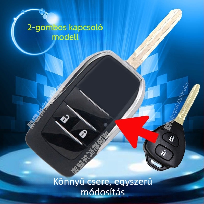 Összecsukható kulcsház Toyotahoz: Corolla, Camry, RAV4, Crown – modell ft002, Jingruichi márka, távirányító nélkül