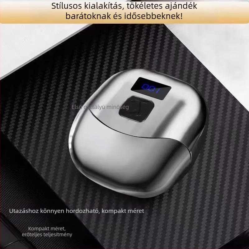 Újratölthető elektromos borotva úszó fejjel, forgó 2 pengés fej, levehető és mosható vágófej, újratölthető, brushless motor