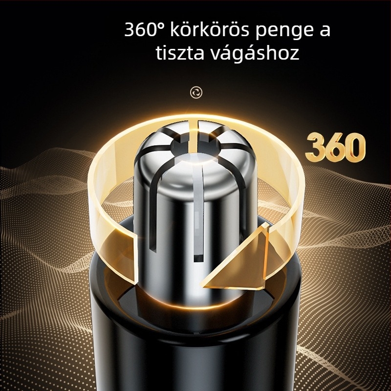 Orrszőrnyíró, mini ápoló eszköz, mosható vágófej, beépített akkumulátor, töltésre kész üzemidő >50 nap