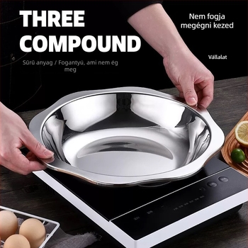 Vastag rozsdamentes acél Yuanyang forró fazék, 201 anyag, indukcióval kompatibilis, egyrétegű aljzat, bevonat nélküli, testreszabható