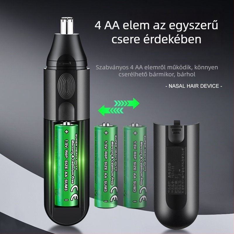 Fenelp orrszőrnyíró, egyfejű, hordozható, ABS ház, vezetékes tápegység, leválasztható és mosható vágófej