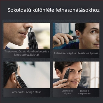 Felnőtteknek szóló orrszőr-trimmer, elektromos, csendes, beépített akkumulátor, kivehető vágófej