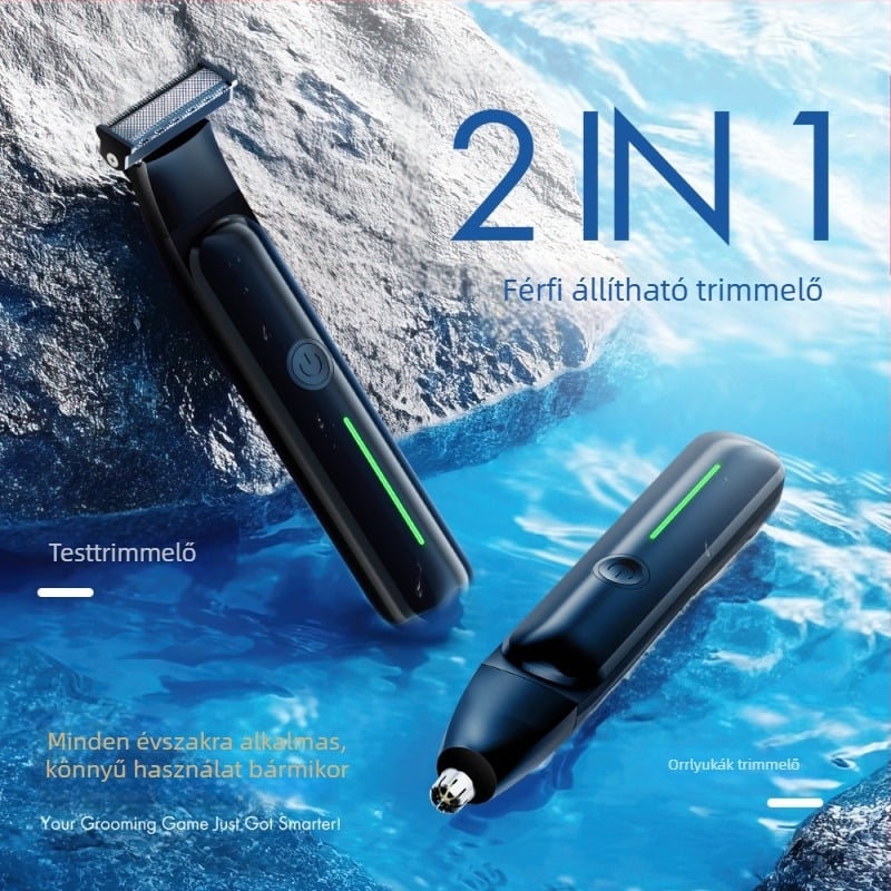 Elektromos orrszőr vágó és teljes testvágó – 2 az 1-ben, mosható, USB tápegység, modell LD-7524