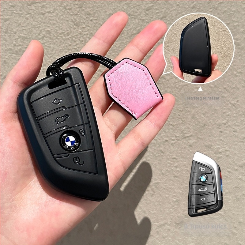 BMW kulcsfob tok – TPU, egyszerű stílus, testreszabható, kompatibilis az 1/3/5 sorozattal, i3 és X1/X2/X3/X4/X5/X7/X8 modellekkel