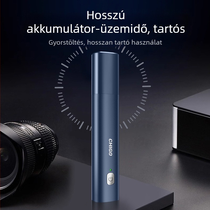 Orrszőr-trimmelő, újratölthető elektromos, levehető és mosófejjel, beépített akkumulátorral