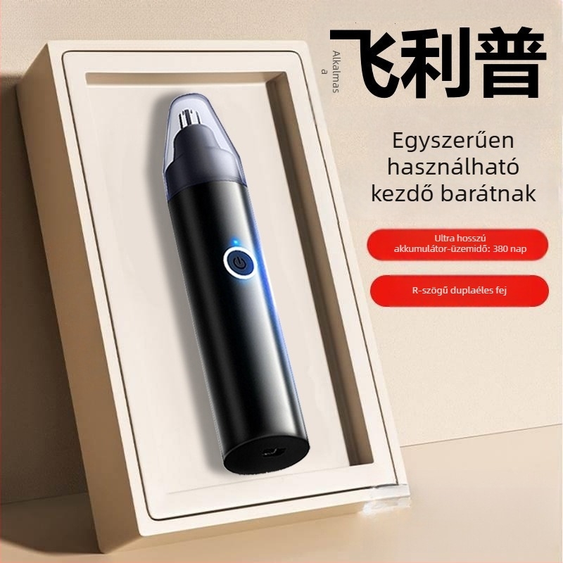 Férfiaknak szóló orrtiszító nyíró - beépített akkumulátor, hosszú üzemidő, 100–300 mAh, nem mosható