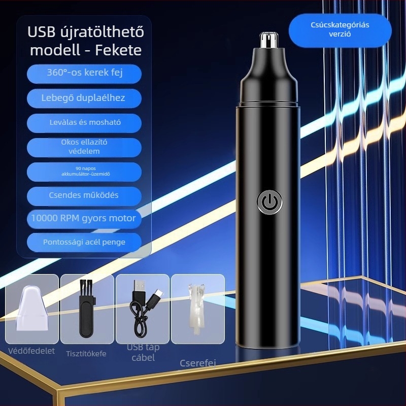 Férfiaknak szóló orrtiszító nyíró - beépített akkumulátor, hosszú üzemidő, 100–300 mAh, nem mosható