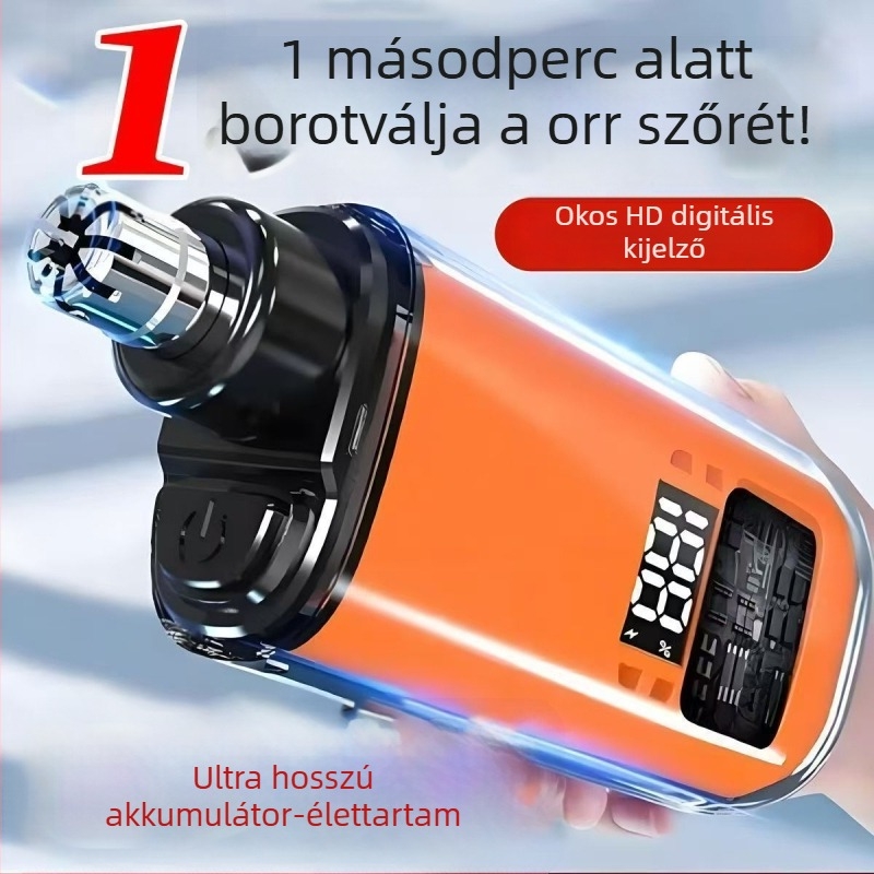 Orrszőrnyíró, ABS ház, hálózati működés, nem mosható vízzel, nincs beépített akkumulátor