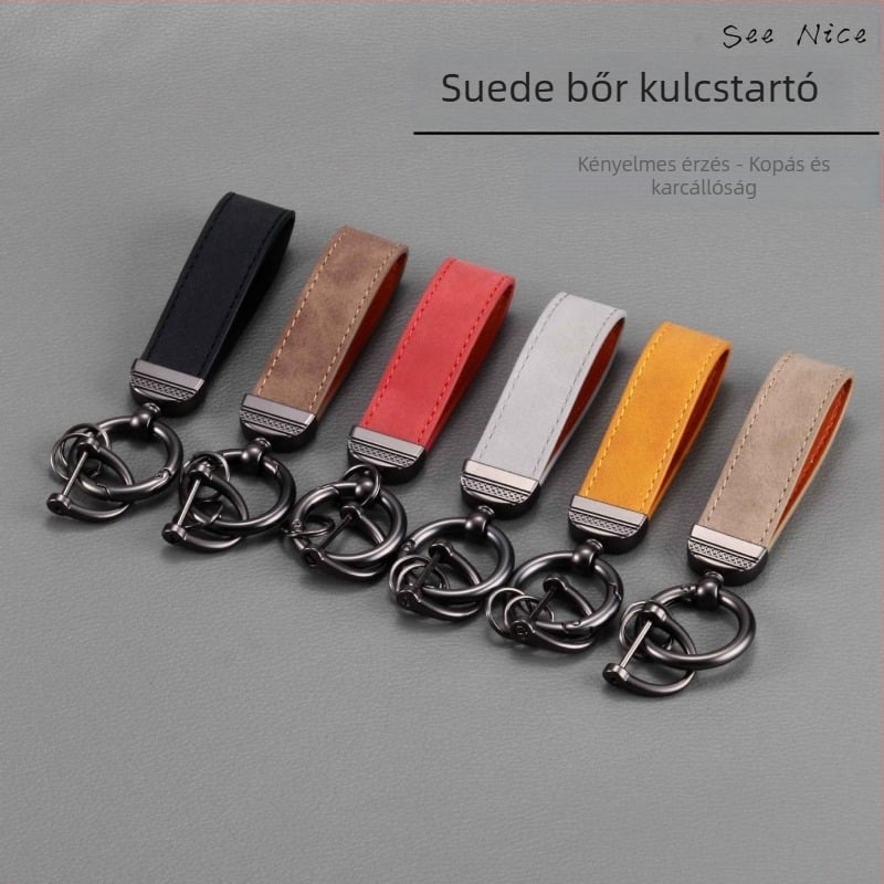 Matt bőrből készült autókulcstartó, cinkötvözet modell, üzleti stílus, testreszabható