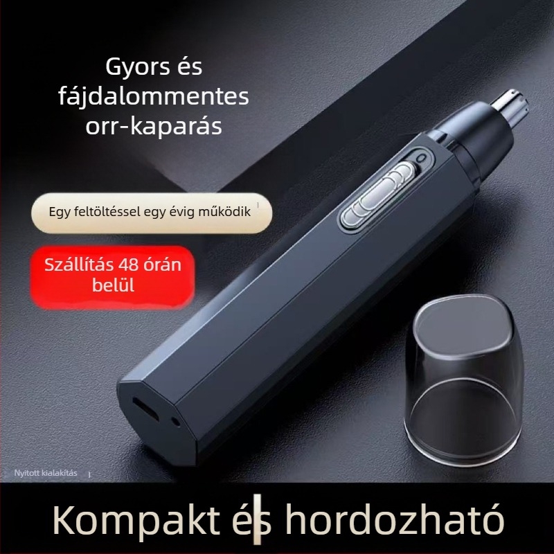Elektromos orrnyíró, leválasztható és mosható vágófej, ABS test, akkumulátoros működés (beépített akkumulátor nélkül)