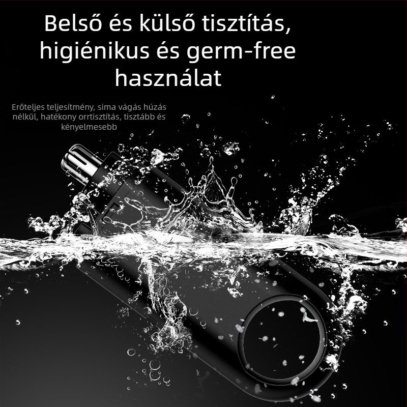 Whale elektromos orrtisztító trimmelő – ABS ház, kivehető és mosható vágófej, beépített 300–500 mAh akkumulátor, több mint 7 nap üzemidő