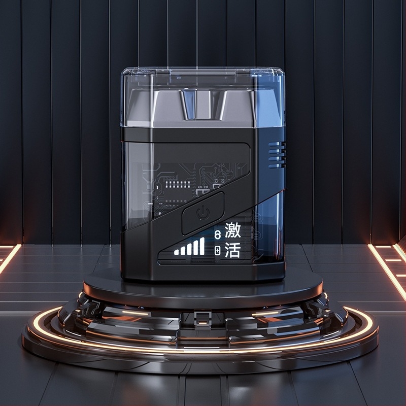 Elektronikus borotva, vízálló kétfejű rotációs, nedves és száraz használat, újratölthető beépített 300–500 mAh akkumulátorral, 60+ perc üzemidő, 1 órás töltés