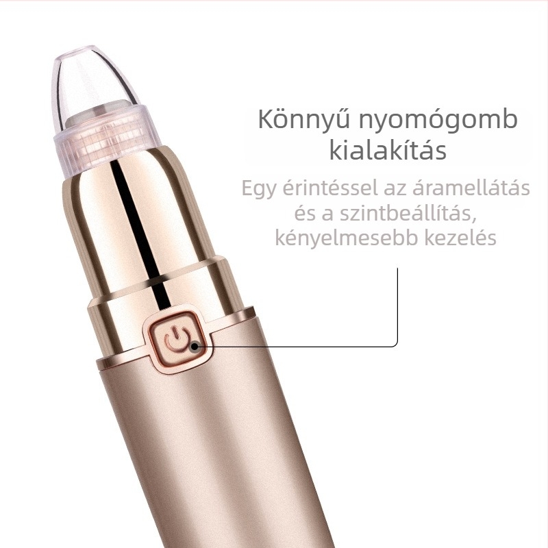 Feketefejű szívó készülék, 3 fokozatban állítható pórustisztító, mikrokrisztályos akneeltávolító szépségkészülék, hordozható arctisztító