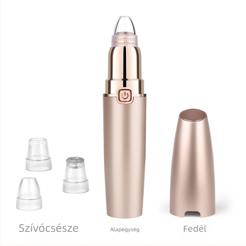 Feketefejű szívó készülék, 3 fokozatban állítható pórustisztító, mikrokrisztályos akneeltávolító szépségkészülék, hordozható arctisztító