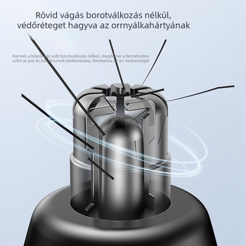Elektromos orrszőr-trimmelő – újratölthető, mosható fej, ABS tokozás, beépített 800–1000 mAh akkumulátor