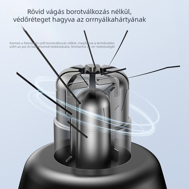 Elektromos orrszőr-trimmelő – újratölthető, mosható fej, ABS tokozás, beépített 800–1000 mAh akkumulátor
