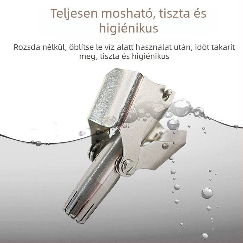 Orrszőrnyíró - rozsdamentes acél, kézi, hordozható, borotva funkció, száraz elemről működik