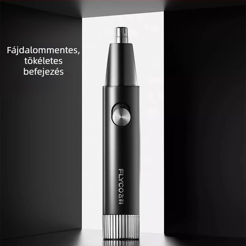 Flyco elektromos orrszőr-trimmer, ABS, beépített akkumulátor, cserélhető és mosható vágófej, Unisex
