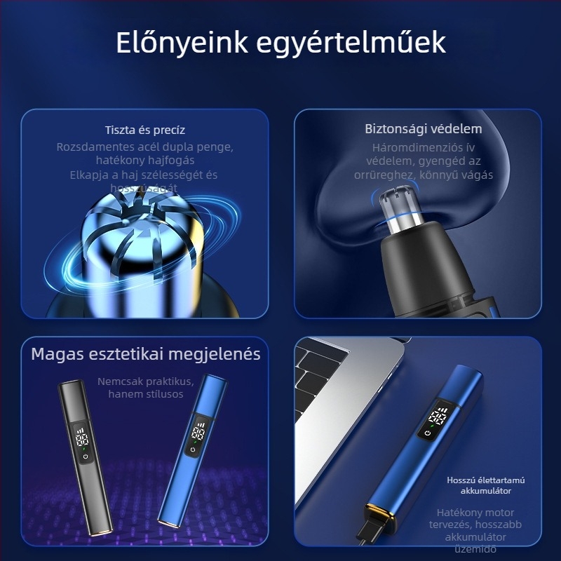 Orrszőr nyíró, újratölthető, ABS anyag, Byad Fk-2018, 98 g