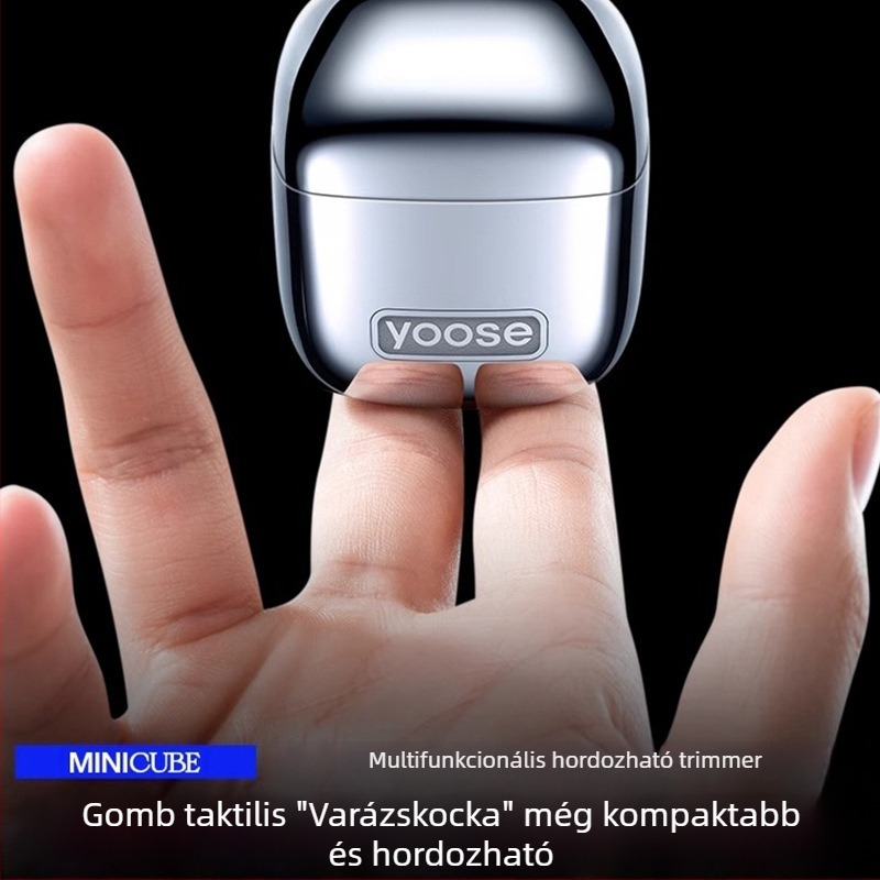 Hordozható USB-s töltéses elektromos borotva, forgó fej, 2 pengével, brushless motor, moszható pengék