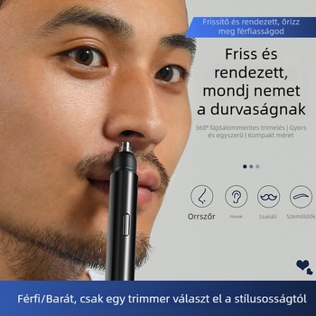 Orrszőr-trimmer – Elektromos USB-töltés, Beépített akkumulátor, ABS ház, 300–500 mAh, Üzemidő több mint 15 nap