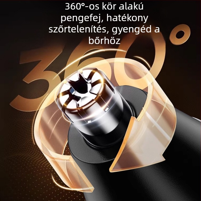 Hordozható orrnyíró, ABS testtel, kivehető vágófej, uniszex, nincs beépített akkumulátor