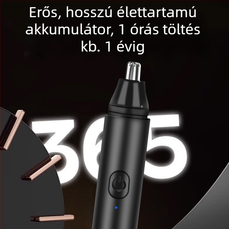 Hordozható orrnyíró, ABS testtel, kivehető vágófej, uniszex, nincs beépített akkumulátor