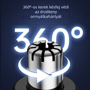 Elektromos orrszőrzet-trimmer - rozsdamentes acél, újratölthető, levehető és mosható pengefej, vízálló, 50 napos akkumulátor-üzemidő