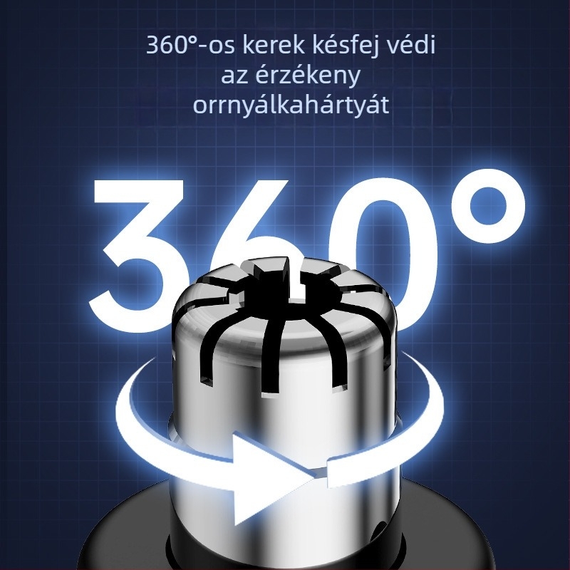 Elektromos orrszőrzet-trimmer - rozsdamentes acél, újratölthető, levehető és mosható pengefej, vízálló, 50 napos akkumulátor-üzemidő